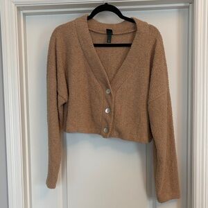 Wild Fable Cozy Tan Button-Up Women Sweater